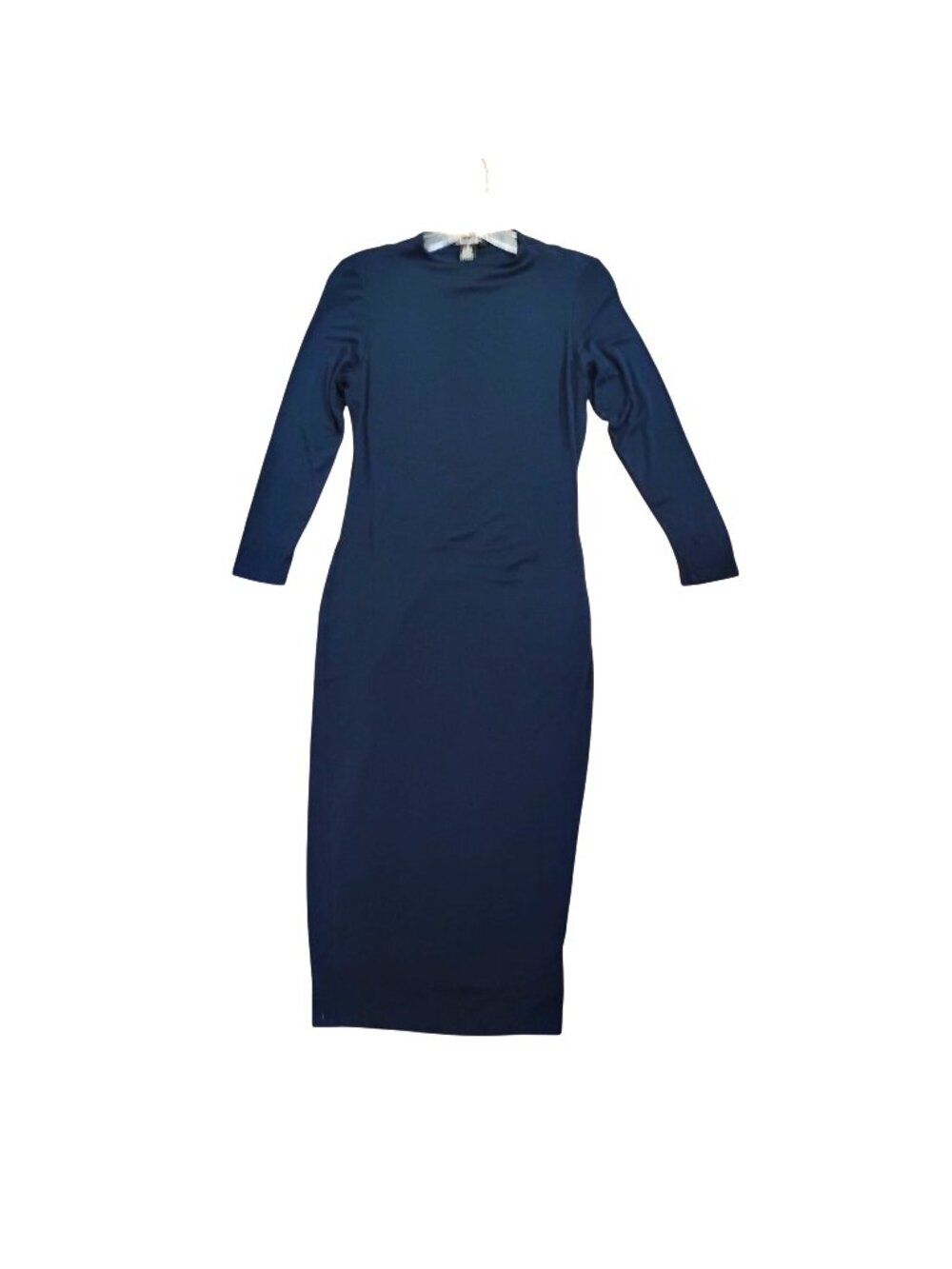 Candalite M Navy Bodycon Midi Dress Long Sleeves Lined Stretch Fabric